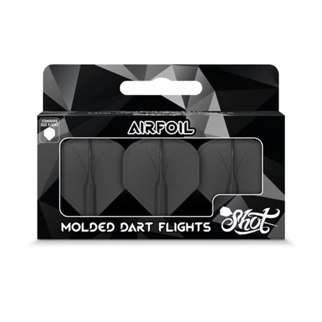 SHOT AIRFOIL BLACK NO2 DART FLIGHTS