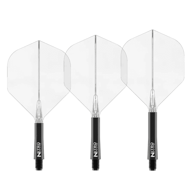 Nitro Flite Integrated Flight &amp; Shaft Black &amp; Clear No2