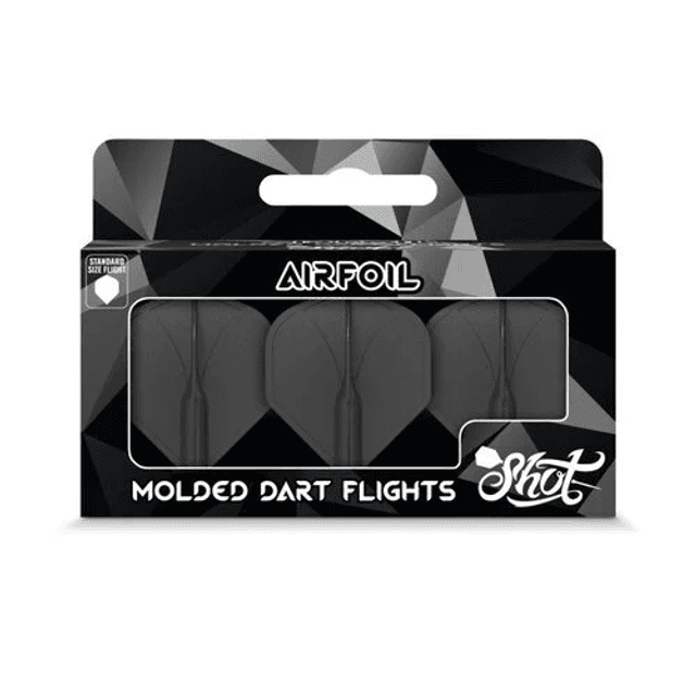 SHOT AIRFOIL BLACK NO2 DART FLIGHTS